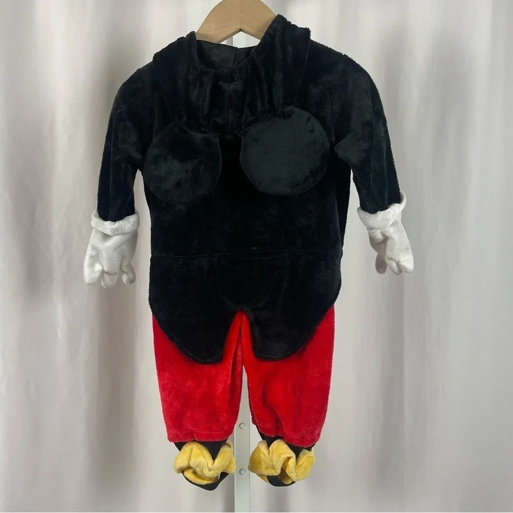 Disney Mickey Mouse 3-6 Months Fleece Velour Hooded Costume Suit Warm Cartoon